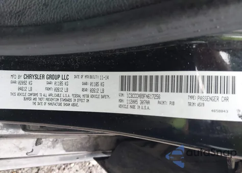 2015 Chrysler 200 Limited from USA, damaged, VIN 1C3CCCAB9FN617256